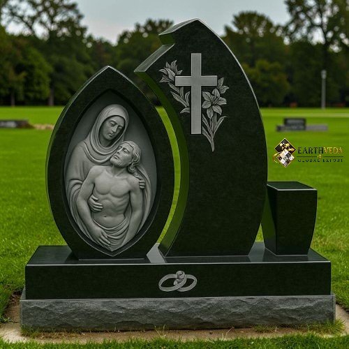 Granite Bas-Relief Portrait Headstone (Personalized Portrait Memorial in Stone)