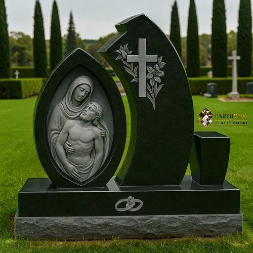 Granite Bas-Relief Portrait Headstone (Personalized Portrait Memorial in Stone)