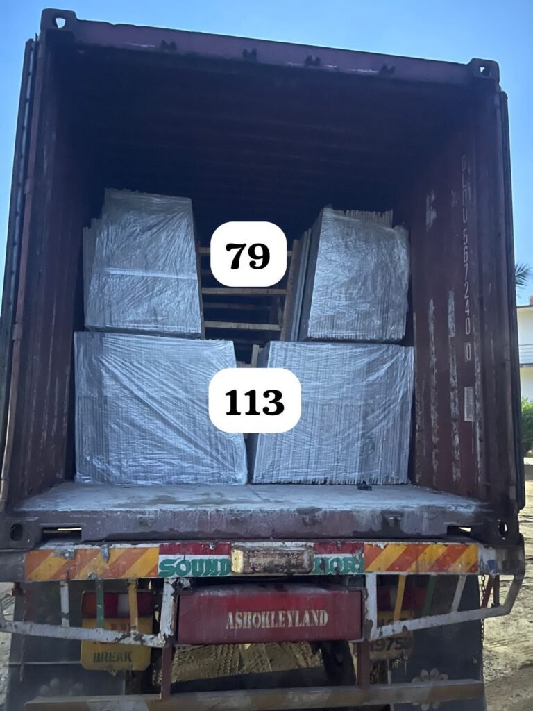 Secure Export Container Loaded with Premium Stone Slabs