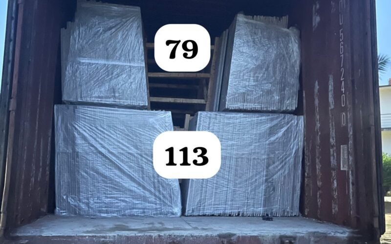 Secure Export Container Loaded with Premium Stone Slabs