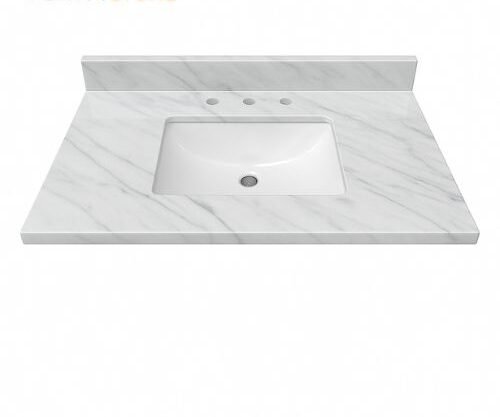 White Cultured Marble Vanity Top
