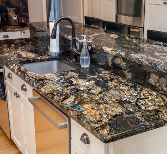 Titanium Gold Granite Block