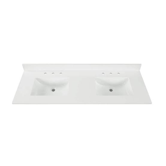 White Cultured Marble Vanity Top